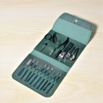 Stainless Steel 16-Piece Nail Clipper & Manicure Set with Leather Travel Case - Image 3